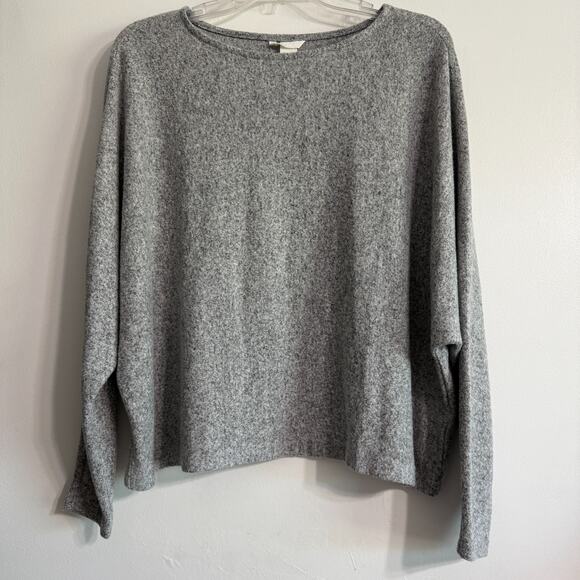 H&M Women's Gray Dolman Sleeve Sweater Size L Classic Preppy Minimalist Casual - Picture 1 of 5
